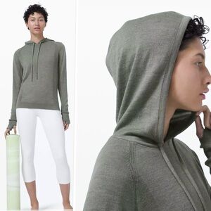 Lululemon Light Merino Wool Hoodie Heathered Core Medium Grey Size S